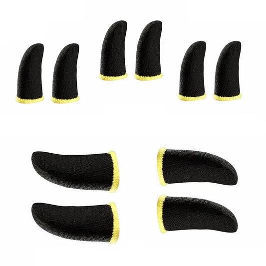 Gaming Finger Sleeves Pack of 1-5 Pairs Breathable Anti-Sweat Touch Screen-Friendly for Mobile & Tablet
