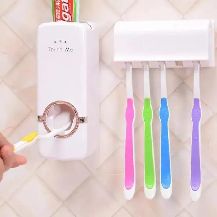 Toothpaste Dispenser And Brush Holder