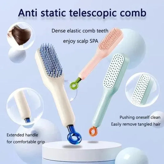 Self-Cleaning Anti-Static Massage Comb